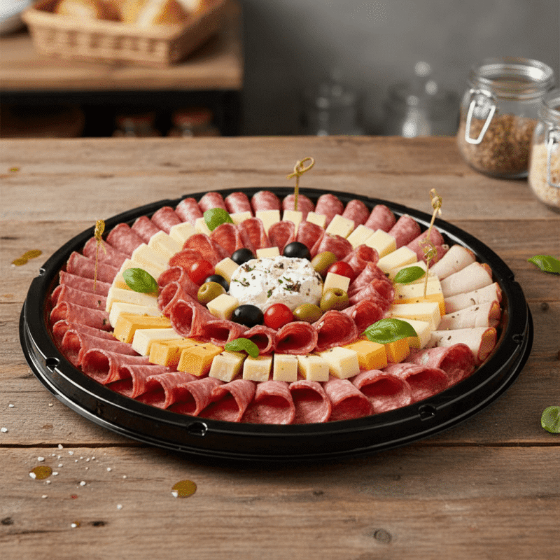 Flat Black Bulk Pack Deli Tray Base, Deli Tray