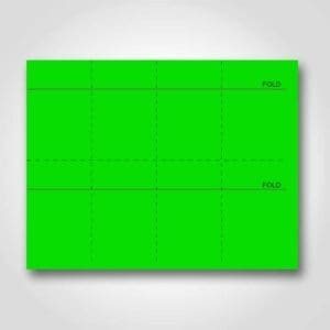 BLANK PERFORATED Green Sign Cards 3" x 3" - 400/pkg