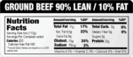 Nutritional Ground Beef 90/10 Label with black header