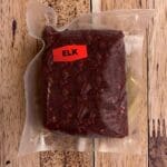 Elk Label on package of elk meat