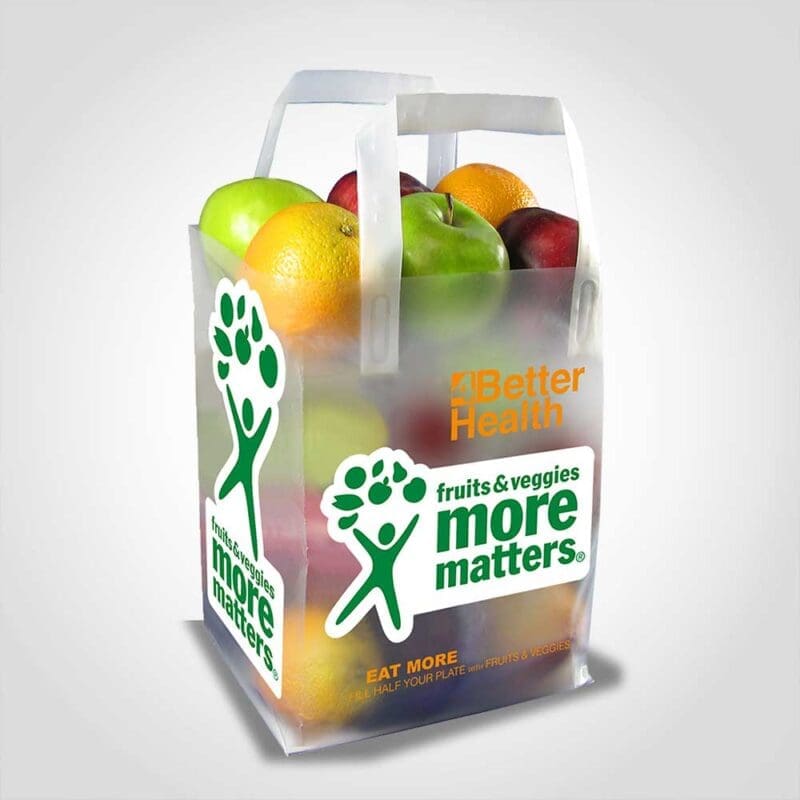 106358 heavy duty plastic apple bag with fruit and veggies more matters design and handles
