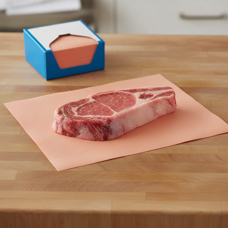 110056-Peach-Steak-Paper-10x30 Peach Steak Paper 10" x 30" shown with steak on sheet