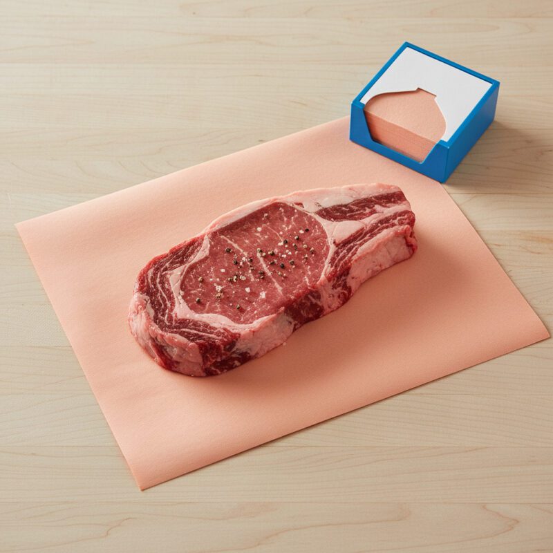 110106-Peach-Steak-Paper-8x30 Peach Steak Paper 8" x 30" shown with steak on sheet