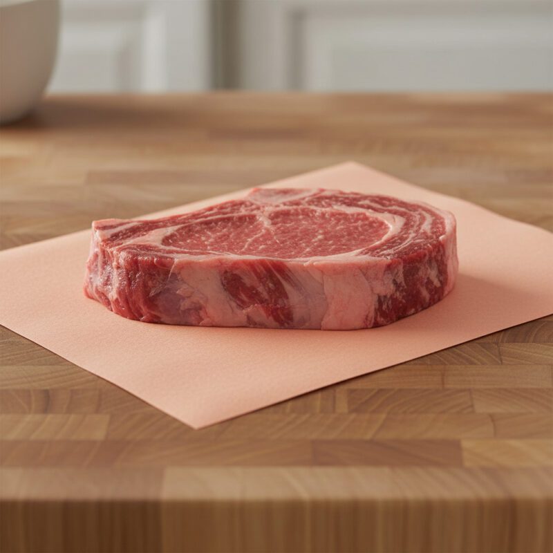 Peach Steak Paper 10" x 14" shown with steak on sheet