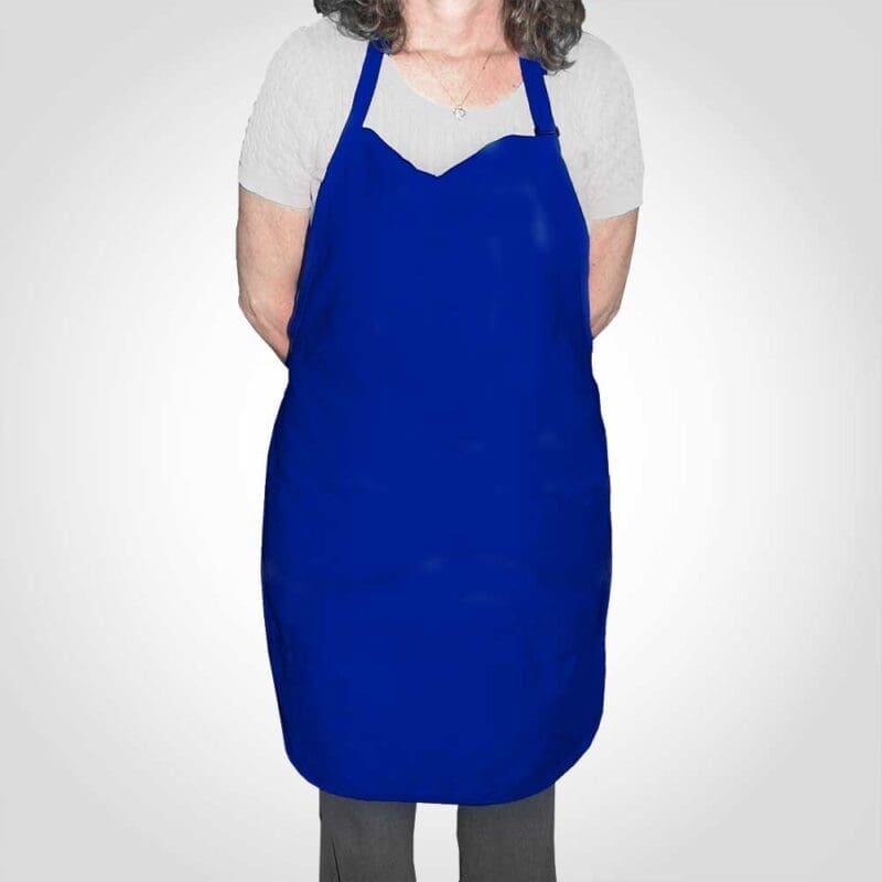 130026-1 Royal Blue Cloth Apron with 2 Check Pockets