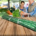 Garden Fresh Twist Ties on table at farmers market