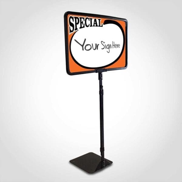 Store Sign Frame with Metal Adjustable Stand - Black 7" x 11"