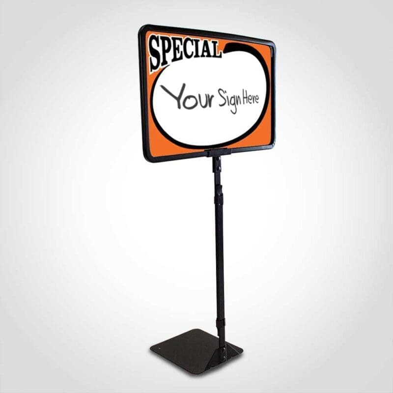 230001 Store Sign Frame with Metal Adjustable Stand - Black 7" x 11"