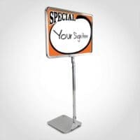 Store Sign Frame with Metal Stand - Chrome 5.5" x 7"