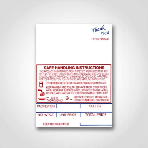 Hobart sp80 style k safe handling Scale Label