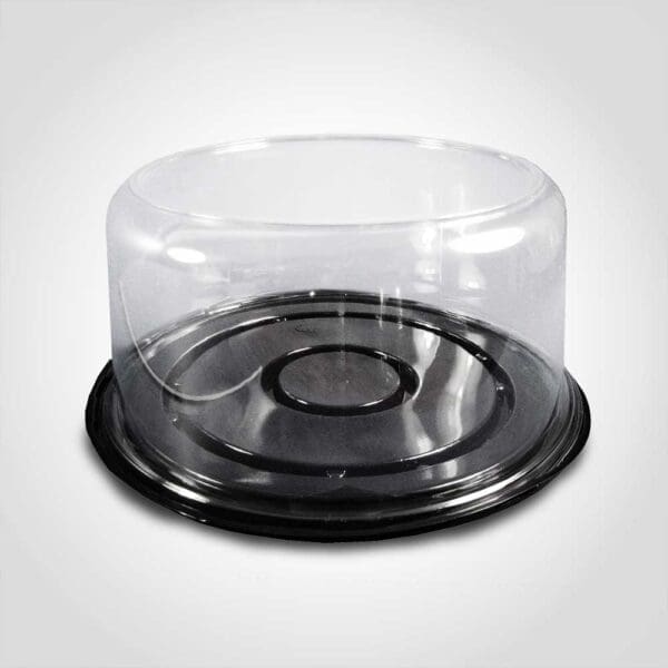 9 inch Cake Container 2-3 Layer Black Base with Clear Lid