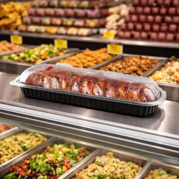 Full Size Rib Container Takeout on Deli Counter