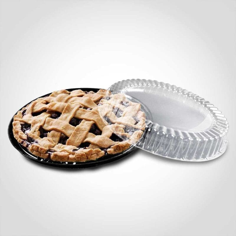 260047 10 inch Pie Container Black Base High Dome Lid
