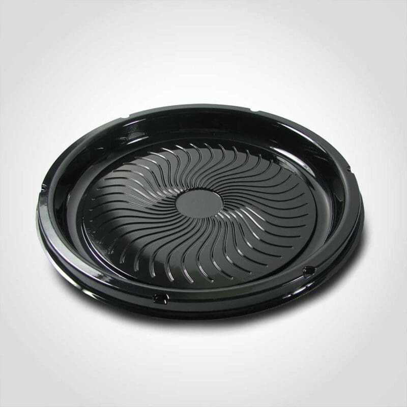 260074 12 inch Flat Party Tray Black