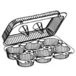 6 count cupcake container line drawing
