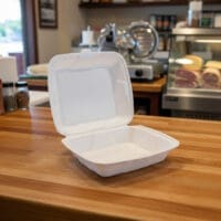 Styrofoam Clamshell Takeout Container - 150/case