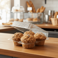 4 Count Large Muffin Cupcake Takeout Container