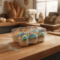 6 Count High Top Cupcake Takeout Container - 200/case