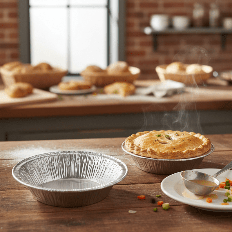 260326 7 oz. Pot Pie Aluminum Foil Pie Pan, Pie Tin