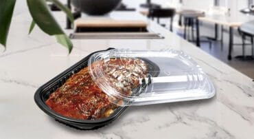 half slab rib container in use