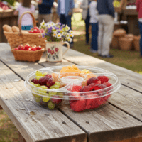 10 inch 4 Compartment Fruit or Deli Tray with Lid - 100/case