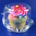 Single Serve Cupcake Container with blue background