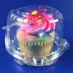 Single Serve Cupcake Container with blue background