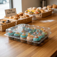 4 Count Cupcake Takeout Bakery Container