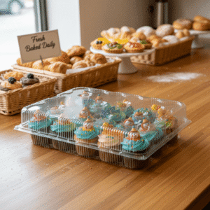 4 Count Cupcake Takeout Bakery Container