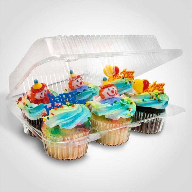 260688-1 6 Count Cupcake Container PET Plastic Take out Container