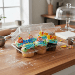 6 count plastic cupcake container takeout clamshell