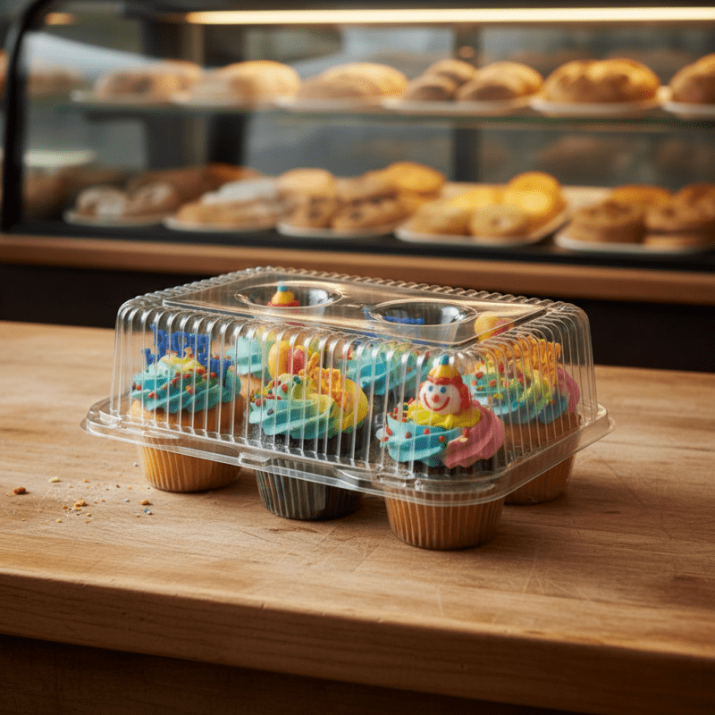 6 Count High Top Cupcake Takeout Container 300 count