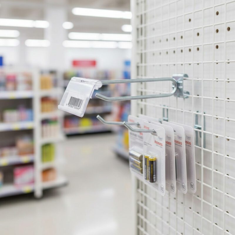 340060 4 inch Flip Scan Hook-Straight Entry Hook with flip scan label holders 6 inch Flip Scan Hook-Straight Entry Hook with flip scan label holders