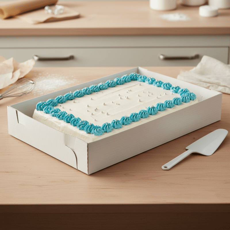 Full Sheet Cake Box Corrugated Bottom Only white