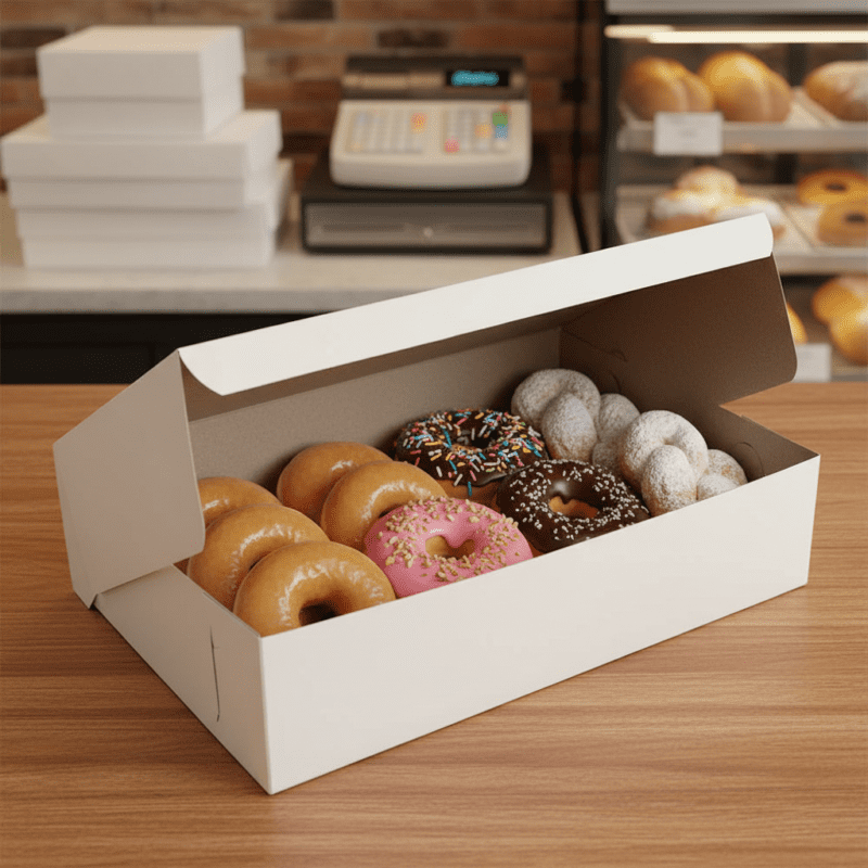 Donut Box Tuck-Top white