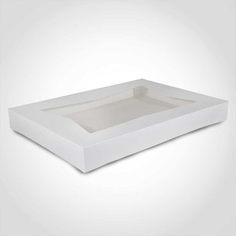360167 Full Sheet Cake Box with Window Top Only 26.5 x 18.375 x 3 inch 50 Pack