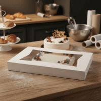 Full Sheet Cake Box with Window white top only