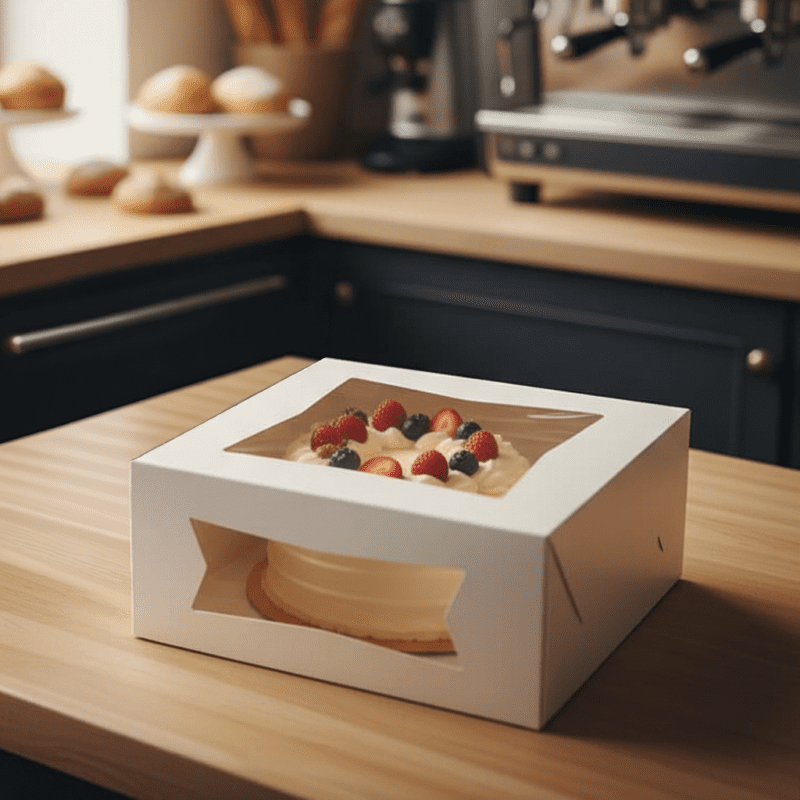 9 inch Cake Box with Window white