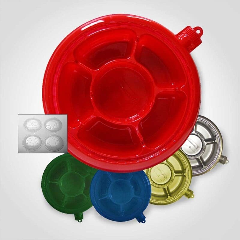 Assorted Colors Ornament Tray with 4 assorted covers