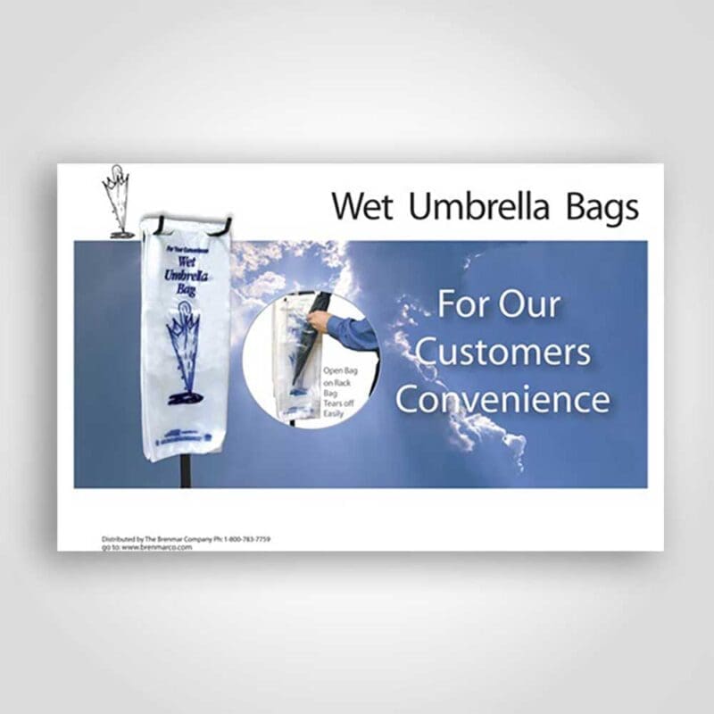 400045 Wet Umbrella Bag Sign Card