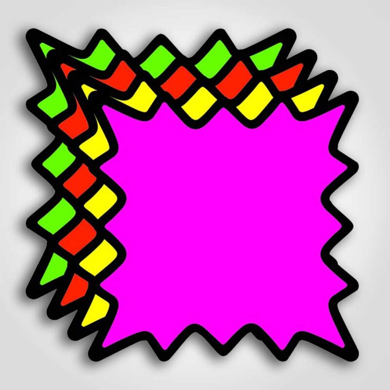 Black Border Burst Sign Cards 8" x 8"