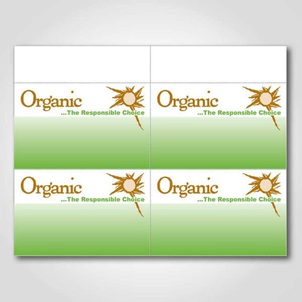 Uncoated Stock Organic Sign cards 5.5" x 3.5"