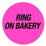 Ring On Bakery Labels Round Pink Sticker