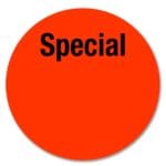 Special Labels on Round Red Sticker with room to write 500 Pack