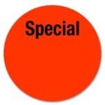 Special Labels on Round Red Sticker with room to write 500 Pack