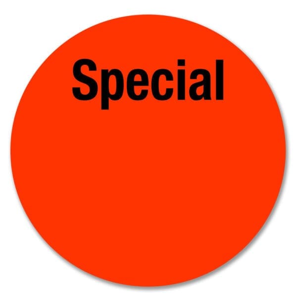 Special Labels on Round Red Sticker with room to write 500 Pack