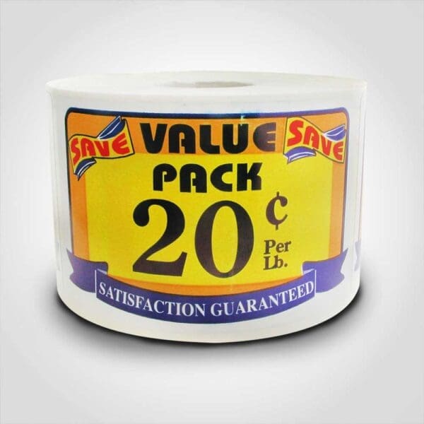 Value Pack Save 20 Cent Label 1 roll of 500 stickers