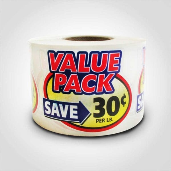 Value Pack Burst 30 Cent Label - 1 roll of 500 stickers