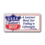 USDA Select Beef - A Leaner Beef label on a foil sticker with red and blue print - 1 roll of 1000
