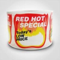Red Hot Special Label 1 roll of 500 stickers